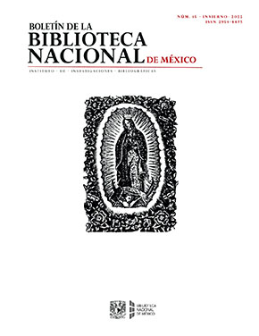 Imagen de portada: Detalle de Eguiara y Eguren, Juan José, Bibliotheca mexicana, Mexici, Ex nova typographia in aedibus authoris editioni eiusdem Bibliothecae destinata, 1755, 1